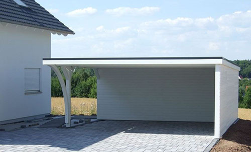 Carport mit Flachdach