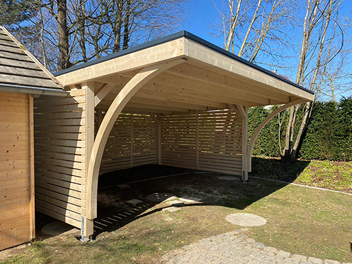 Carport Strom und Wasseranschluss